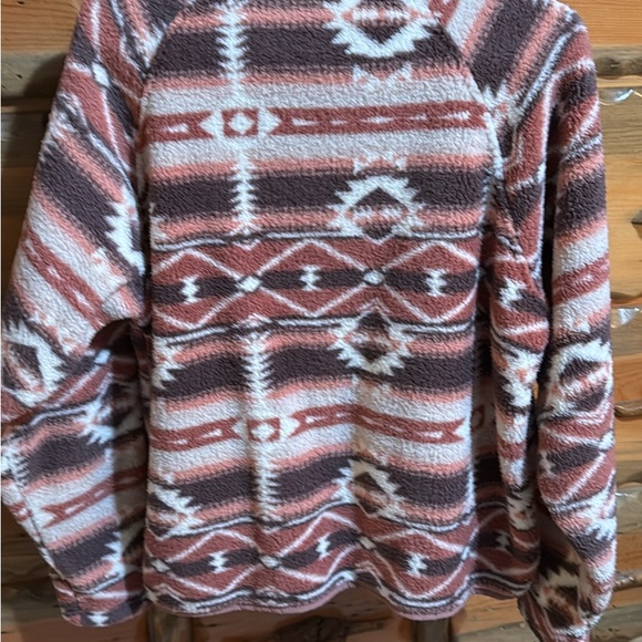 Cozy Aztec Patterned Sweater - Pink and Brown - Picture 2 of 4